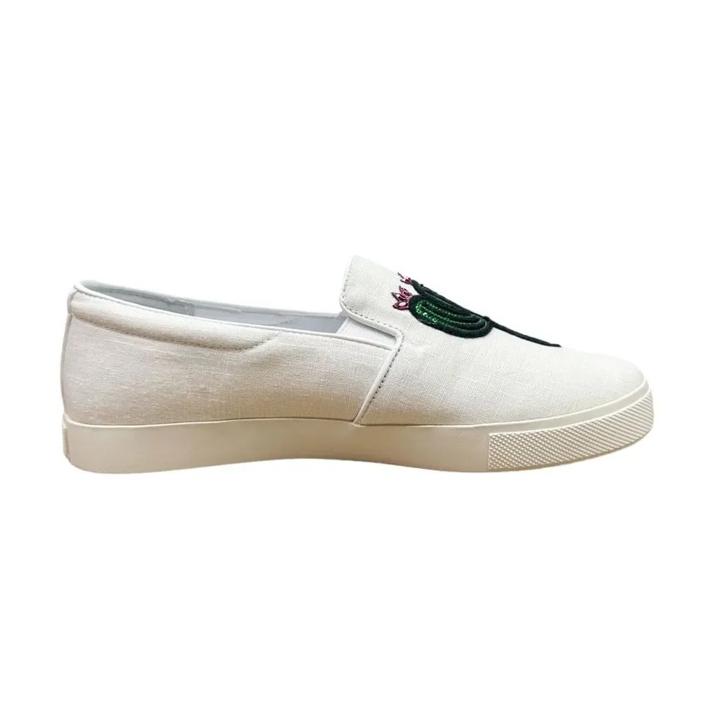 Katy Perry The Kerry Canvas Cactus Applique Slip-On Sneakers - Size 8